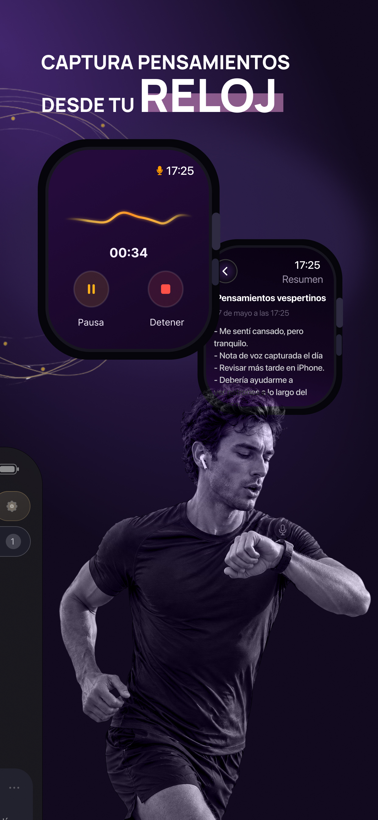 Captura de Voice Memory con feed de notas tipo diario